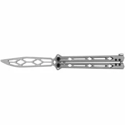 KERSHAW Lucha 4.6in Stonewash Drop Point Stainless Steel Handle Training Butterfly Knife (5150TR)