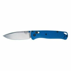BENCHMADE Bugout 3.24in Satin Drop Point Blue Grivory Handle Folding Knife (535)