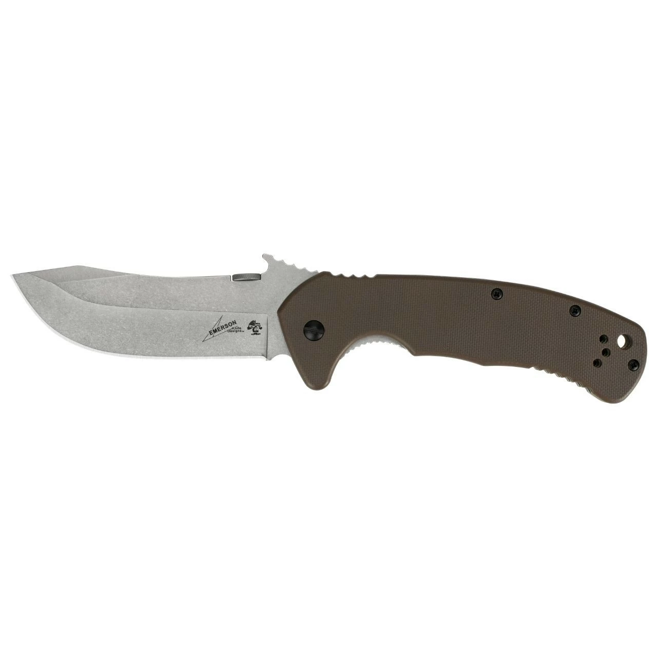 KERSHAW Emerson CQC-11K 3.5in Stonewash Clip Point Brown G-10 Handle Folding Knife (6031D2) 3 KERSHAW Emerson CQC-11K 3.5in Stonewash Clip Point Brown G-10 Handle Folding Knife (6031D2)