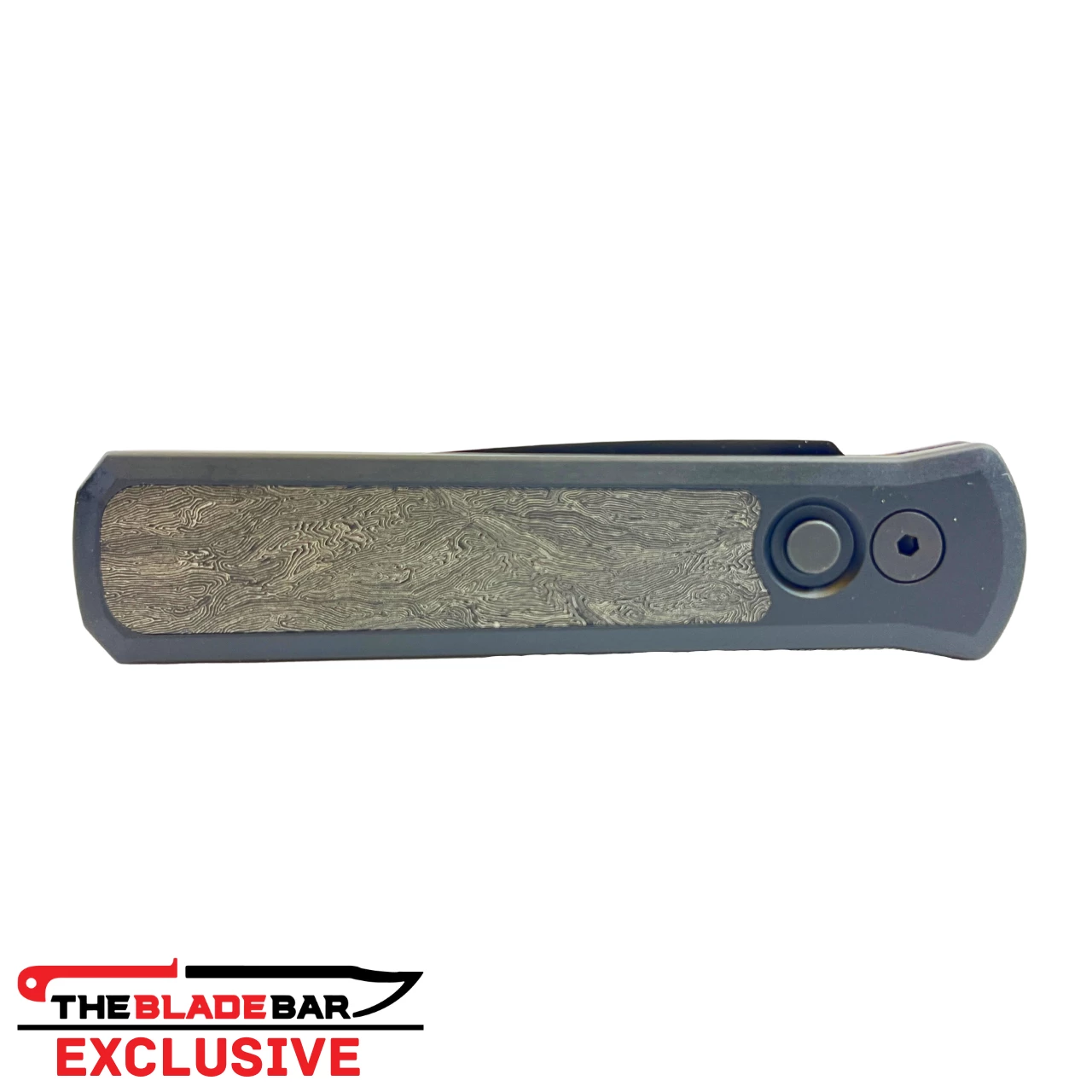 PRO-TECH Godson Exclusive 3.15in Black Spear Point Black Aluminum Handle With Fat Carbon Space Coral Inlay Automatic Folding Knife (7FC08) 5 PRO-TECH Godson Exclusive 3.15in Black Spear Point Black Aluminum Handle With Fat Carbon Space Coral Inlay Automatic Folding Knife (7FC08) - Image 3