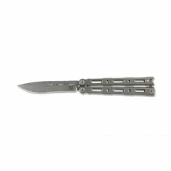 THE BLADE BAR Sales 16 BENCHMADE TI 85 Bali-Song 4.4in Stonewash Drop Point Gray Titanium Handle Butterfly Knife (85)
