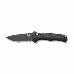 BENCHMADE Claymore 3.5in Black Serrated Drop Point Black Grivory Handle Automatic Folding Knife (9070SBK)