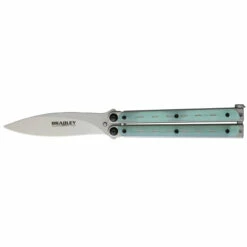 BRADLEY Kimura 3.88in Bead Blast Spear Point Natural G10 Handle Butterfly Knife (BCC907)
