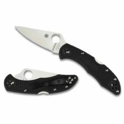 SPYDERCO Delica 4 2.88in Satin Flat Ground Drop Point Black FRN Handle Folding Knife (C11FPBK)
