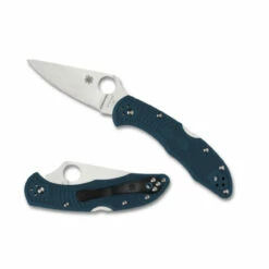SPYDERCO Delica 2.88in Satin Drop Point Blue FRN Handle Folding Knife (C11FPK390)