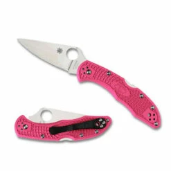SPYDERCO Delica 4 2.88in Satin Drop Point Pink FRN Handle Folding Knife (C11FPPNS30V)