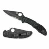 SPYDERCO Delica 4 2.9in Black Partially Serrated Drop Point Black FRN Handle Folding Knife (C1PSBBK)
