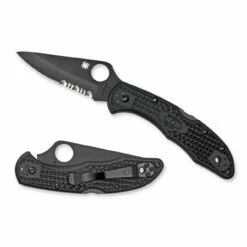 SPYDERCO Delica 4 2.9in Black Partially Serrated Drop Point Black FRN Handle Folding Knife (C1PSBBK)