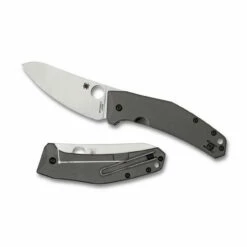 SPYDERCO SpydieChef 3.32in Satin Sheepsfoot Gray Titanium Handle Folding Knife (C211TIP)