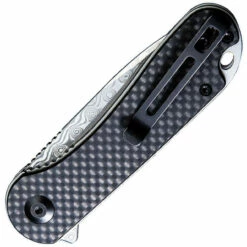 CIVIVI Elementum 2.96in Damascus Drop Point Carbon Fiber/Black G10 Handle Folding Knife (C907DS) -THE BLADE BAR Sales C907DS.2 87915.1613686972