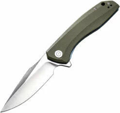 CIVIVI Baklash 3.5in Satin Drop Point Green G10 Handle Folding Knife (C801A)