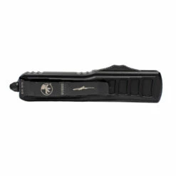 MICROTECH UTX-85 Stepside 3.12in Black Drop Point Partially Serrated Black Aluminum Handle Automatic Out-the-Front Knife (231II-2TS) -THE BLADE BAR Sales Canva Edit 3 03862.1646747484