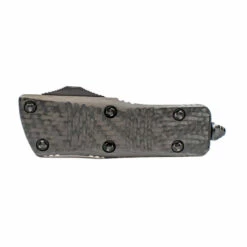 MICROTECH Mini Troodon 1.9in Damascus Dagger Black Aluminum Handle With Carbon Fiber Top Automatic Out-the-Front Knife (238-16CFS) -THE BLADE BAR Sales Canva Edit 4 21438.1646748323