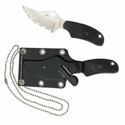 SPYDERCO ARK 2.6in Satin Clip Point Black FRN Handle With Black Polymer Sheath Fixed Blade Knife (FB35PBK)