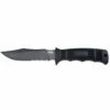 SOG Seal Pup 4.75in Black Partially Serrated Clip Point Black GRN Handle With Black Kydex Sheath Fixed Blade Knife (M37K)