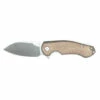 GIANTMOUSE ACE Biblio 2.875in Satin Drop Point Brown Micarta Inlay Bronze Handle Folding Knife (ABBNI)