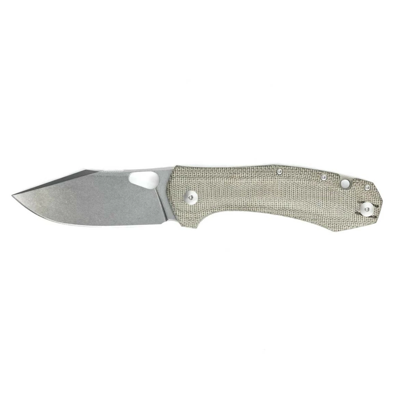 GIANTMOUSE Grand 3.31in Stonewash Clip Point Blade Green Micarta Handle Folding Knife (AGGM) 3 GIANTMOUSE Grand 3.31in Stonewash Clip Point Blade Green Micarta Handle Folding Knife (AGGM)