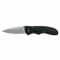 GERBER Fast Draw Bead Blast Drop Point Black Gfn Handle Spring Assisted Folding Knife Clamshell Pack (22-47162)