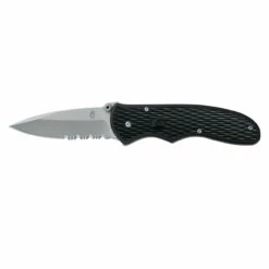 GERBER Fast Draw 3In Bead Blast Serrated Spear Point Black Gfn Handle Spring Assisted Knife Clamshell Pack (22-47161)