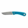 GERBER Spine 3.75in Stonewash Drop Point Cyan Blue Rubberized Handle Fixed Blade Knife (30-001498) -THE BLADE BAR Sales Resource GerberAmericas 30 001498 81905.1644936615