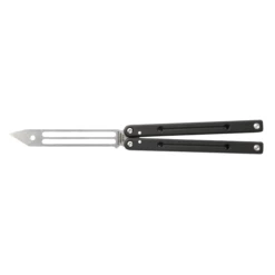 SQUID INDUSTRIES Squidtrainer V3.5 5.2in Stonewash Trainer Black Aluminum Handle Training Butterfly Knife (SQUIDTRNRBLK)