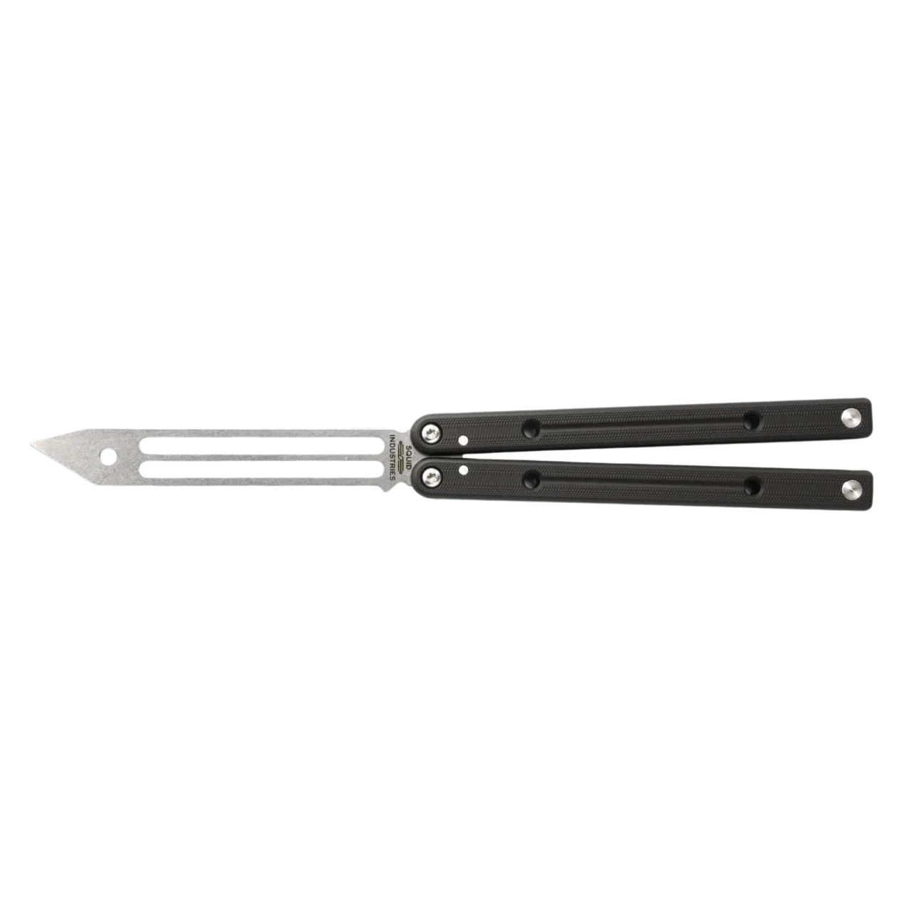 SQUID INDUSTRIES Squidtrainer V3.5 5.2in Stonewash Trainer Black Aluminum Handle Training Butterfly Knife (SQUIDTRNRBLK) 3 SQUID INDUSTRIES Squidtrainer V3.5 5.2in Stonewash Trainer Black Aluminum Handle Training Butterfly Knife (SQUIDTRNRBLK)