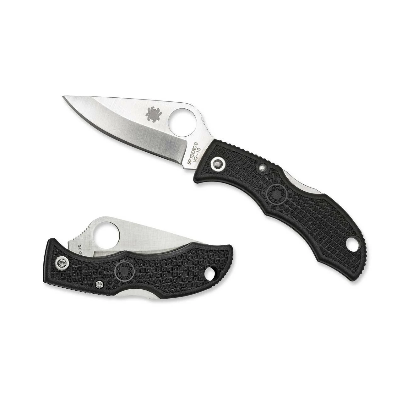SPYDERCO Ladybug 3 1.94in Satin Clip Point Black G10 Handle Folding Knife (LBKP3)