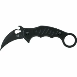 FOX KNIVES FX-598 Karambit 2.36in Black Hawkbill Black G10 Handle Fixed Blade Knife With Black Kydex Sheath (02FX700)