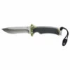 GERBER Ultimate 4.75in Satin Serrated Drop Point Green Rubber Handle Fixed Blade Knife (30-001829) -THE BLADE BAR Sales resource gerberamericas 30 001829 84900.1639188542