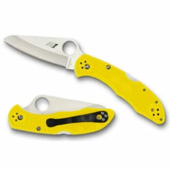 SPYDERCO Salt 2 3.0in Satin Sheepsfoot Yellow FRN Handle Folding Knife (C88PYL2)